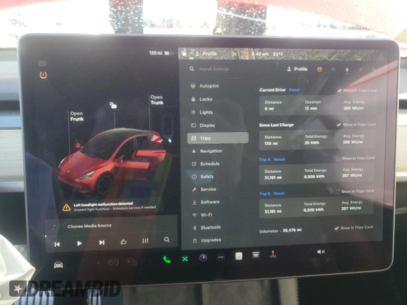 2021 Tesla Model Y Performance z VIN 5YJYGDEF8MF276050, wystawiony jako Copart lot #49314585 z przebiegiem 35 479 mil mil oraz Szkoda całkowita • Salvage title. Historia ofert i sprzedaży dostępna na DreamBid. Obrazek 9.