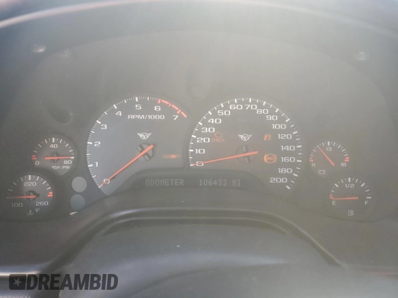 1998 Chevrolet Corvette with VIN 1G1YY32G3W5107832, listed as a Copart auction lot 83642384 with 106,433 mi miles and Salvage Title. Bid and sale history available at carsss.com. Image 9.