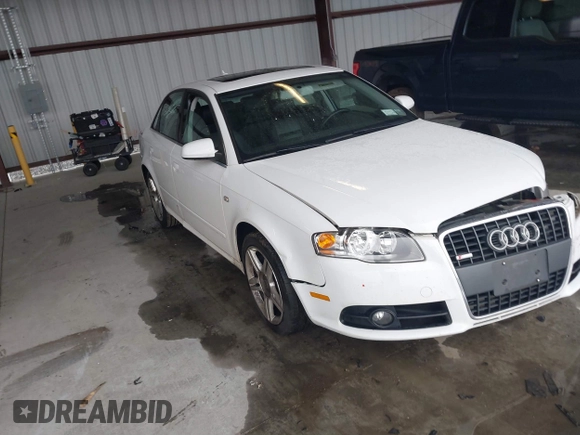 2008 Audi A4 2.0T with VIN WAUDF78E78A083261, listed as a IAAI auction lot 41529156 with 102,319 mi miles. Bid and sale history available at carsss.com. Image 1.
