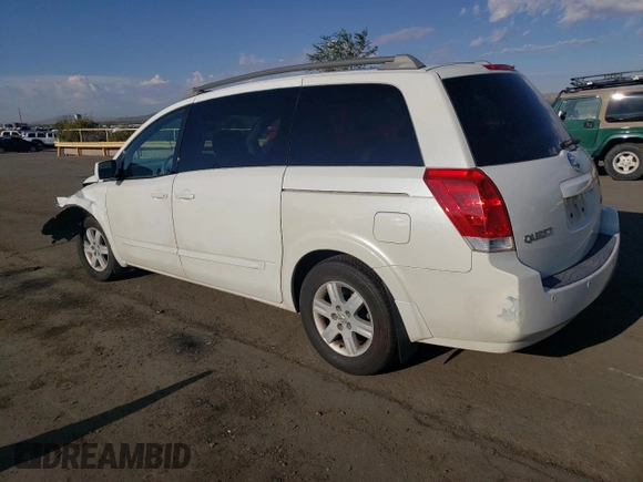 2005 Nissan Quest SL with VIN 5N1BV28U55N137275, listed as a Copart auction lot 72023734 with 0 mi miles and Salvage Title. Bid and sale history available at carsss.com. Image 2.