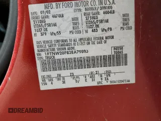 2003 Ford Super Duty F-250 XL with VIN 1FTNW20F83EA79803, listed as a Copart auction lot 77653954 with 0 mi miles and Salvage Title. Bid and sale history available at carsss.com. Image 14.