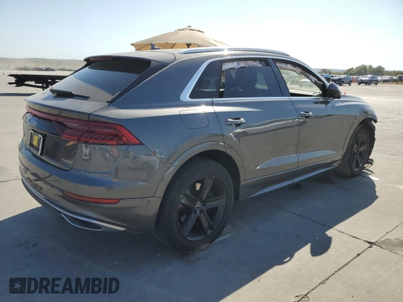 2021 Audi Q8 Premium with VIN WA1AVAF14MD027724, listed as a Copart auction lot 77492574 with 51,732 mi miles and Salvage Title. Bid and sale history available at carsss.com. Image 3.