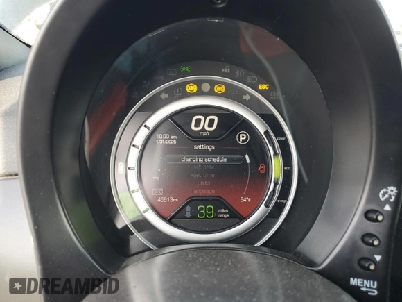 2013 FIAT 500e с VIN 3C3CFFGE9DT740322, выставлен на аукционе Copart как лот 42872445 с пробегом 45 613 миль миль и Списание • Salvage title. История ставок и продаж доступна на DreamBid. Изображение 9.