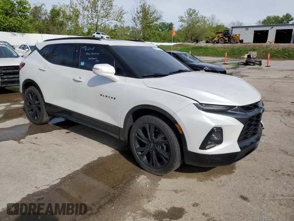 2021 Chevrolet Blazer RS with VIN 3GNKBKRS3MS548714, listed as a Copart auction lot 55111335 with 49,938 mi miles and Salvage title. Bid and sale history available at DreamBid. Image 4.