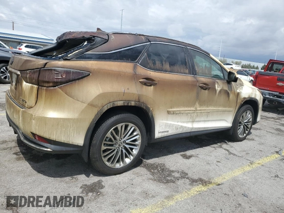 2021 Lexus RX 450h with VIN 2T2JGMDA7MC059046, listed as a Copart auction lot 55775225 with 8,085 mi miles and Salvage title. Bid and sale history available at DreamBid. Image 3.