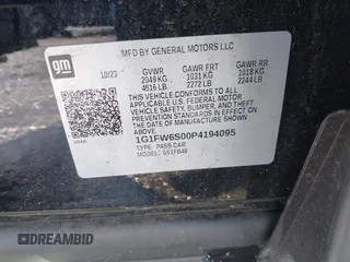 2023 Chevrolet Bolt EV 1LT z VIN 1G1FW6S00P4194095, wystawiony jako IAAI lot #42168182 z przebiegiem 9 122 mil mil oraz . Historia ofert i sprzedaży dostępna na DreamBid. Obrazek 9.