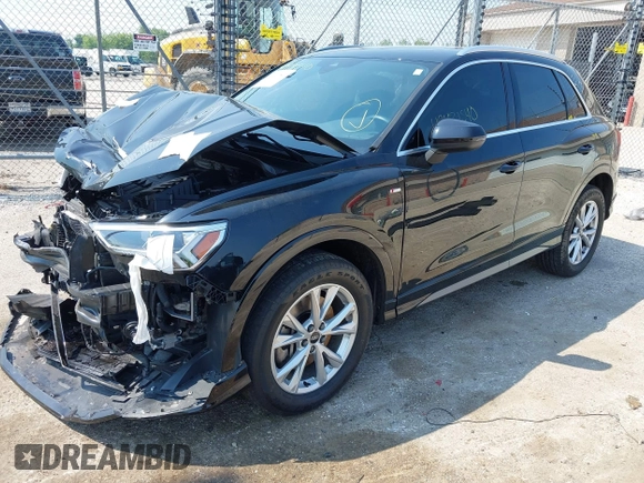 2021 Audi Q3 S line Premium Plus with VIN WA1EECF31M1068473, listed as a IAAI auction lot 42431540 with 42,312 mi miles and . Bid and sale history available at DreamBid. Image 2.