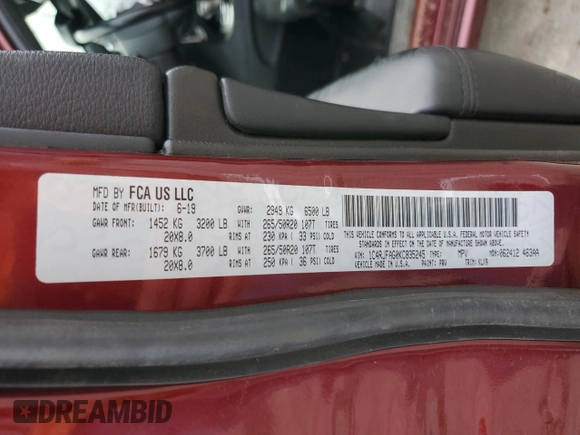 2019 Jeep Grand Cherokee Upland with VIN 1C4RJFAG0KC835245, listed as a Copart auction lot 49053595 with 106,773 mi miles and Salvage Title. Bid and sale history available at carsss.com. Image 13.