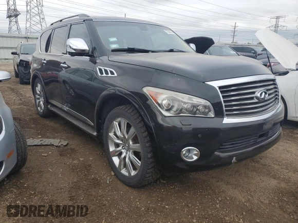 2012 Infiniti QX56 7-passenger with VIN JN8AZ2NE8C9019622, listed as a Copart auction lot 73304764 with 212,344 mi miles and Salvage Title. Bid and sale history available at carsss.com. Image 4.