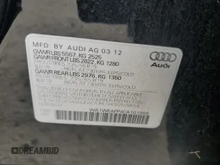 2012 Audi Q5 Prestige with VIN WA1WKAFP4CA101999, listed as a Copart auction lot 56594395 with 149,137 mi miles and Salvage title. Bid and sale history available at DreamBid. Image 13.