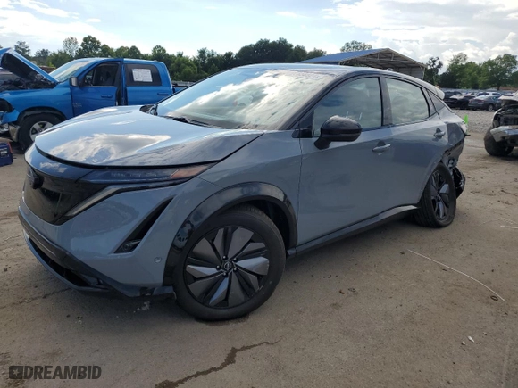 2024 Nissan ARIYA PLATINUM+ with VIN JN1DF0CD0RM732183, listed as a Copart auction lot 60838824 with 519 mi miles and Salvage Title. Bid and sale history available at carsss.com. Image 1.