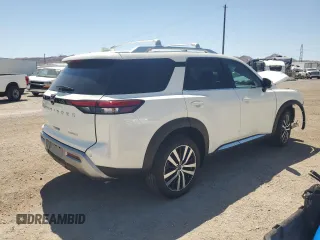 2023 Nissan Pathfinder Platinum with VIN 5N1DR3DH9PC211372, listed as a Copart auction lot 58107804 with 10,215 mi miles and Salvage title. Bid and sale history available at DreamBid. Image 3.