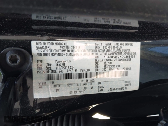 2013 Ford Focus SE с VIN 1FADP3F2XDL368493, выставлен на аукционе IAAI как лот 42569959 с пробегом 85 313 миль миль и . История ставок и продаж доступна на DreamBid. Изображение 9.