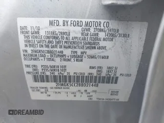 2011 Ford Flex SEL z VIN 2FMGK5CC2BBD21448, wystawiony jako IAAI lot #41814326 z przebiegiem 153 700 mil mil oraz . Historia ofert i sprzedaży dostępna na DreamBid. Obrazek 9.