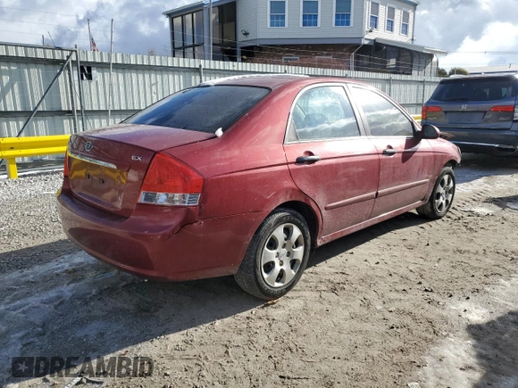 2009 Kia Spectra SX with VIN KNAFE222495661159, listed as a Copart auction lot 42604295 with 123,934 mi miles and Salvage Title. Bid and sale history available at carsss.com. Image 3.