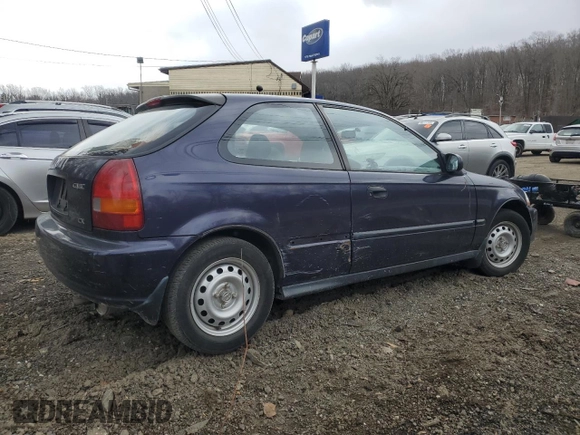 1998 Honda Civic CX with VIN 2HGEJ6325WH113841, listed as a Copart auction lot 46239325 with 79,471 mi miles and Salvage Title. Bid and sale history available at carsss.com. Image 3.