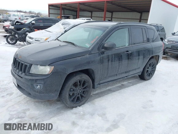 2014 Jeep Compass Sport with VIN 1C4NJCBA0ED680136, listed as a IAAI auction lot 41620604 with Not Provided miles. Bid and sale history available at carsss.com. Image 2.