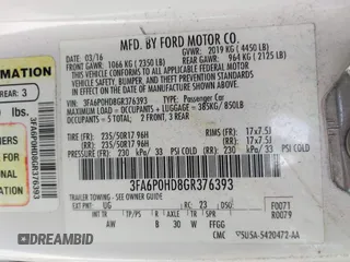 2016 Ford Fusion SE with VIN 3FA6P0HD8GR376393, listed as a IAAI auction lot 41906939 with 147,903 mi miles and . Bid and sale history available at DreamBid. Image 9.