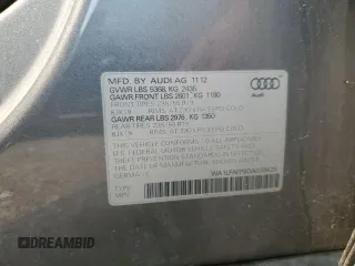 2013 Audi Q5 Premium Plus with VIN WA1LFAFP8DA033425, listed as a Copart auction lot 58250535 with 85,015 mi miles and Salvage title. Bid and sale history available at DreamBid. Image 12.