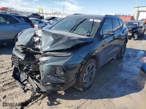 2019 Chevrolet Blazer RS with VIN 3GNKBJRS4KS689928, listed as a Copart auction lot 42967455 with 37,009 mi miles and Salvage Title. Bid and sale history available at carsss.com. Image 1.