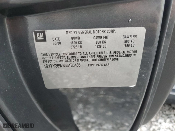2009 Chevrolet Corvette with VIN 1G1YY36W695105465, listed as a Copart auction lot 51821345 with 64,918 mi miles and Salvage Title. Bid and sale history available at carsss.com. Image 12.