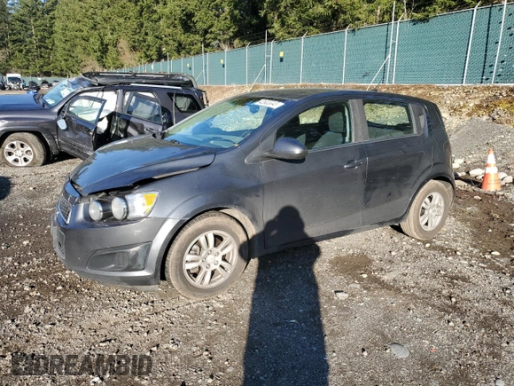 2013 Chevrolet Sonic LT with VIN 1G1JC6SB7D4183871, listed as a Copart auction lot 42805645 with 128,073 mi miles and Salvage Title. Bid and sale history available at carsss.com. Image 1.