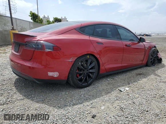 2016 Tesla Model S 90D with VIN 5YJSA1E42GF127593, listed as a Copart auction lot 52450495 with 144,151 mi miles and Salvage title. Bid and sale history available at DreamBid. Image 3.