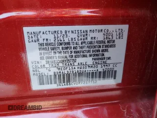 2024 Nissan Sentra SV with VIN 3N1AB8CV0RY257752, listed as a Copart auction lot 89298525 with 47,058 mi miles and Salvage Title. Bid and sale history available at DreamBid. Image 12.