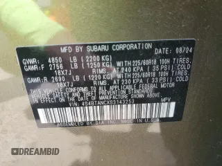 2025 Subaru Outback Limited с VIN 4S4BTANCXS3143253, выставлен на аукционе Copart как лот 57230515 с пробегом 17 763 миль миль и Списание • Salvage title. История ставок и продаж доступна на DreamBid. Изображение 13.