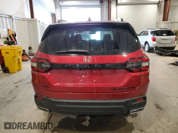 2025 Honda Pilot Black Edition with VIN 5FNYG1H94SB051190, listed as a Copart auction lot 85332994 with 3,116 mi miles and Salvage Title. Bid and sale history available at carsss.com. Image 6.