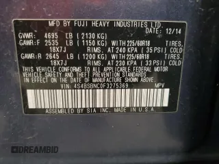 2015 Subaru Outback Limited with VIN 4S4BSBNC0F3275369, listed as a Copart auction lot 50893335 with 184,206 mi miles and Salvage Title. Bid and sale history available at DreamBid. Image 14.