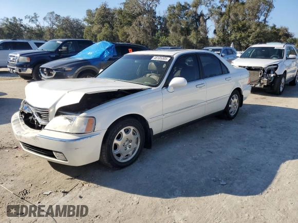 2000 Acura RL with VIN JH4KA9657YC002897, listed as a Copart auction lot 46105305 with 0 mi miles and Salvage Title. Bid and sale history available at carsss.com. Image 1.