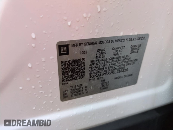 2019 GMC Terrain SLT with VIN 3GKALPEX2KL218316, listed as a Copart auction lot 73984674 with Not Provided miles and Non Repairable. Bid and sale history available at carsss.com. Image 14.