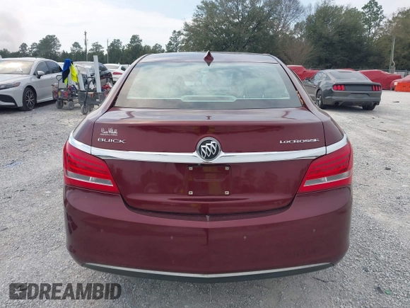 2015 Buick LaCrosse Leather with VIN 1G4GB5GR1FF296173, listed as a IAAI auction lot 41611401 with 56,673 mi miles and . Bid and sale history available at DreamBid. Image 16.
