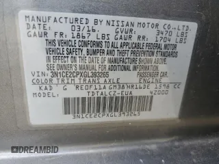 2016 Nissan Note S with VIN 3N1CE2CPXGL393265, listed as a Copart auction lot 51926195 with 142,455 mi miles and Salvage Title. Bid and sale history available at DreamBid. Image 13.