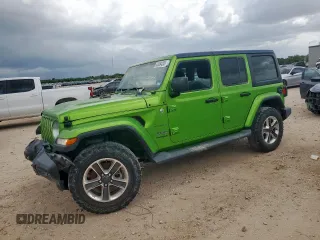 2020 Jeep Wrangler Unlimited Sahara z VIN 1C4HJXEN6LW148149, wystawiony jako Copart lot #63084255 z przebiegiem 79 027 mil mil oraz Szkoda całkowita • Salvage title. Historia ofert i sprzedaży dostępna na DreamBid. Obrazek 1.