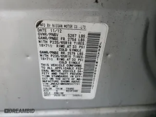 2013 Nissan Murano SL with VIN JN8AZ1MW8DW307731, listed as a Copart auction lot 52633075 with 146,887 mi miles and Salvage Title. Bid and sale history available at carsss.com. Image 13.