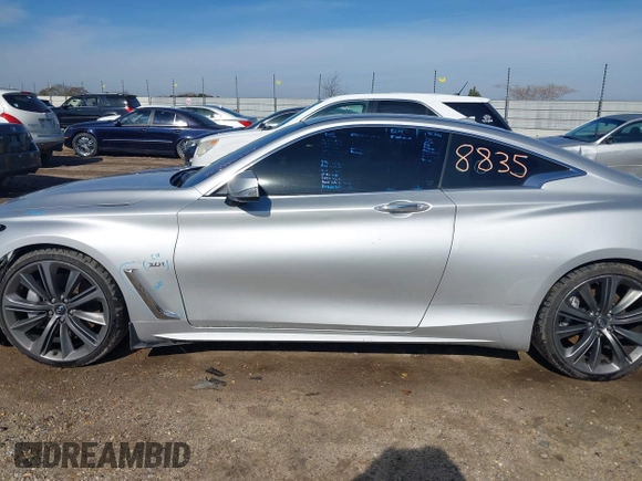 2018 Infiniti Q60 Luxe with VIN JN1EV7EK2JM340015, listed as a IAAI auction lot 41240379 with 115,040 mi miles and . Bid and sale history available at carsss.com. Image 14.