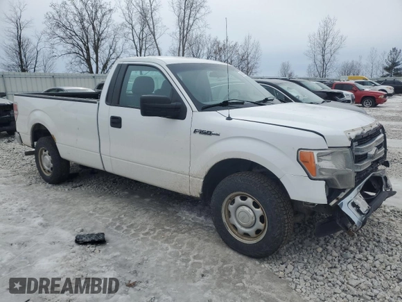 2014 Ford F-150 XL with VIN 1FTNF1CF1EKD84876, listed as a Copart auction lot 43912845 with 107,016 mi miles and Salvage title. Bid and sale history available at DreamBid. Image 4.