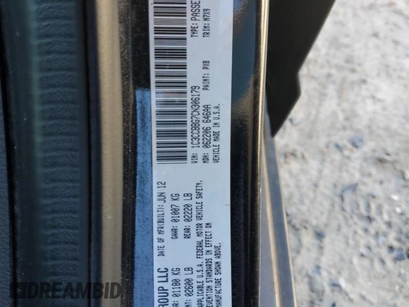 2012 Chrysler 200 Touring with VIN 1C3CCBBG7CN306179, listed as a Copart auction lot 50052715 with 107,383 mi miles and Salvage Title. Bid and sale history available at carsss.com. Image 12.