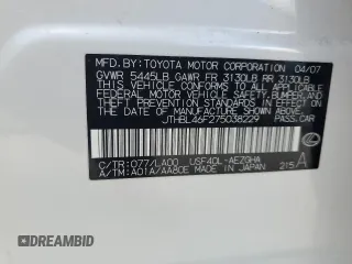 2007 Lexus LS 460 with VIN JTHBL46F275038229, listed as a Copart auction lot 61937645 with 81,691 mi miles and Clean title. Bid and sale history available at DreamBid. Image 12.