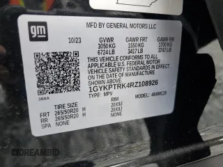 2024 Cadillac LYRIQ Sport z VIN 1GYKPTRK4RZ108926, wystawiony jako Copart lot #52029685 z przebiegiem 10 284 mil mil oraz Szkoda całkowita • Salvage title. Historia ofert i sprzedaży dostępna na DreamBid. Obrazek 14.