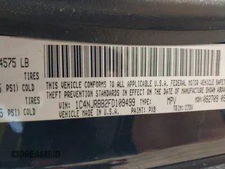 2015 Jeep Patriot Sport with VIN 1C4NJRBB2FD109499, listed as a IAAI auction lot 42027896 with 44,485 mi miles and . Bid and sale history available at carsss.com. Image 9.