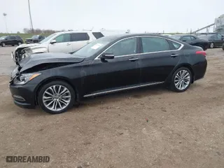 2017 Genesis G80 3.8L with VIN KMHGN4JE9HU175476, listed as a IAAI auction lot 40933618 with 136,354 mi miles. Bid and sale history available at carsss.com. Image 2.