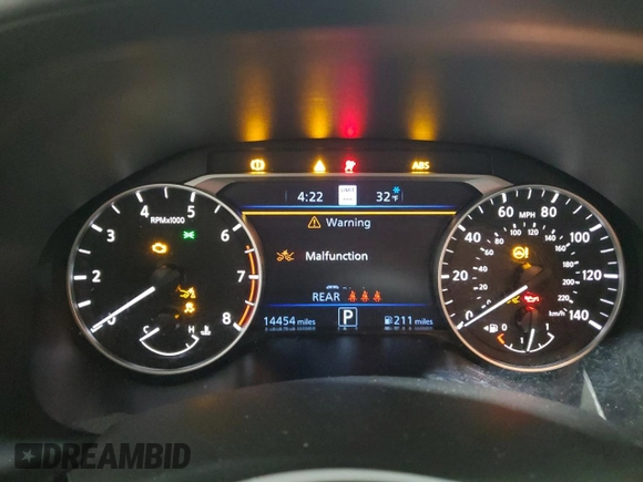2024 Nissan Altima 2.5 SV with VIN 1N4BL4DV4RN318982, listed as a Copart auction lot 45954455 with 14,454 mi miles and Salvage Title. Bid and sale history available at carsss.com. Image 9.