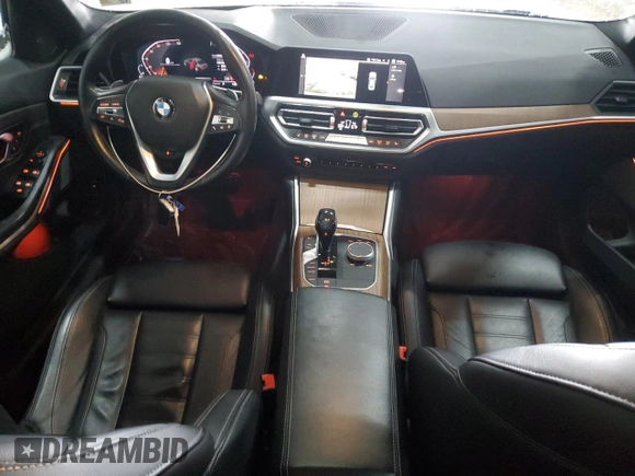 2020 BMW 3 Series 330i xDrive with VIN WBA5R7C00LFH77098, listed as a Copart auction lot 44595615 with 84,446 mi miles and Salvage Title. Bid and sale history available at DreamBid. Image 8.