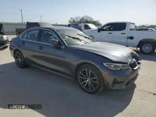 2019 BMW 3 Series 330i with VIN WBA5R1C51KFH15569, listed as a Copart auction lot 49515335 with 0 mi miles and Salvage Title. Bid and sale history available at carsss.com. Image 4.