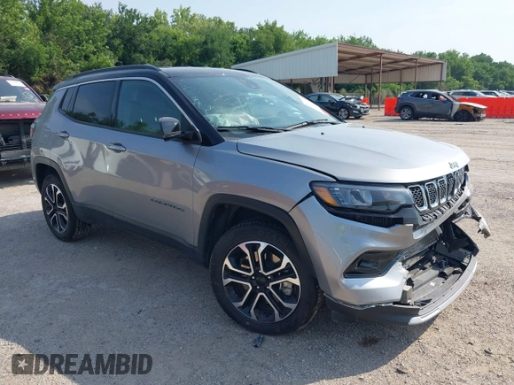 2024 Jeep Compass Limited z VIN 3C4NJDCN4RT595193, wystawiony jako IAAI lot #42275126 z przebiegiem 26 638 mil mil oraz . Historia ofert i sprzedaży dostępna na DreamBid. Obrazek 1.