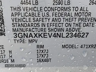 2022 Chevrolet Equinox LT with VIN 3GNAXKEV4NL234627, listed as a IAAI auction lot 41285466 with 40,574 mi miles. Bid and sale history available at carsss.com. Image 9.