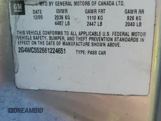 2006 Buick LaCrosse CX with VIN 2G4WC552661224651, listed as a Copart auction lot 51497045 with 143,202 mi miles and Salvage Title. Bid and sale history available at carsss.com. Image 13.